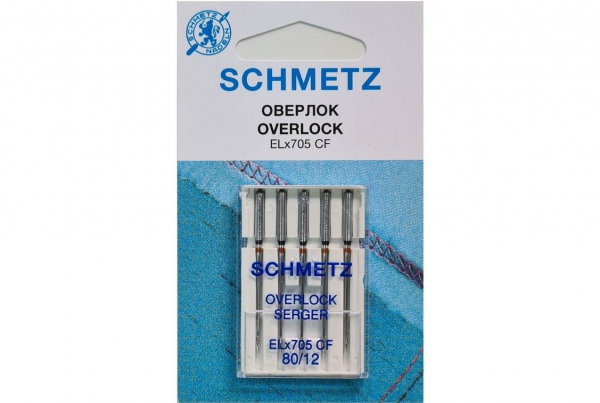 Иглы Schmetz для оверлока ELx705 CF №80, 5 шт в Нерехте