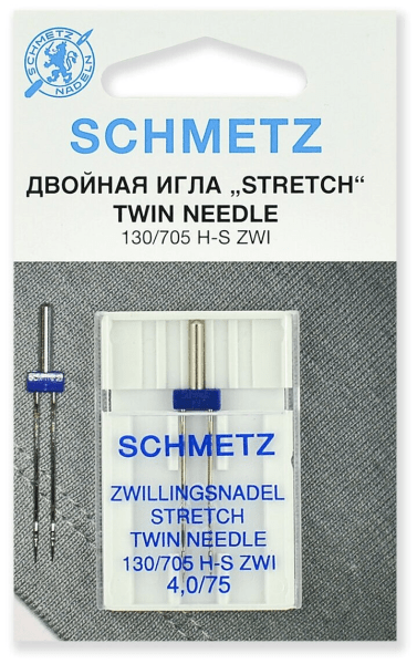 Иглы Schmetz стрейч двойные 130/705 H-S ZWI 4,0/75, 1 шт в Нерехте